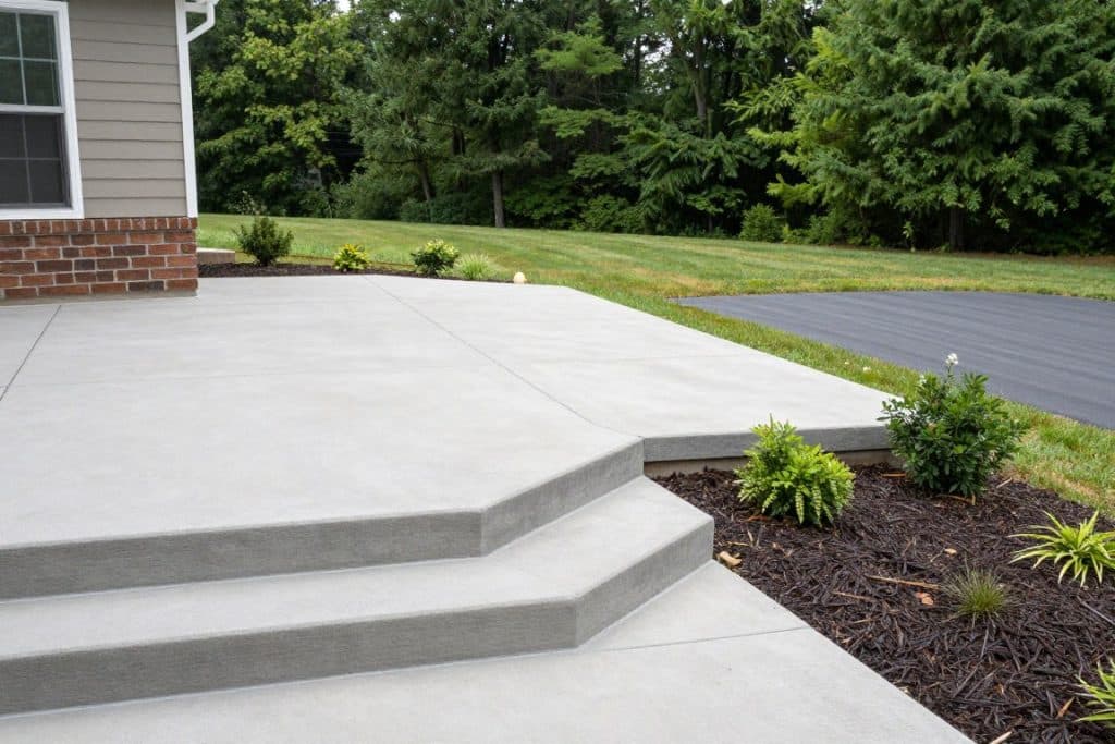 Concrete walkways and patio surfaces at a Knoxville property